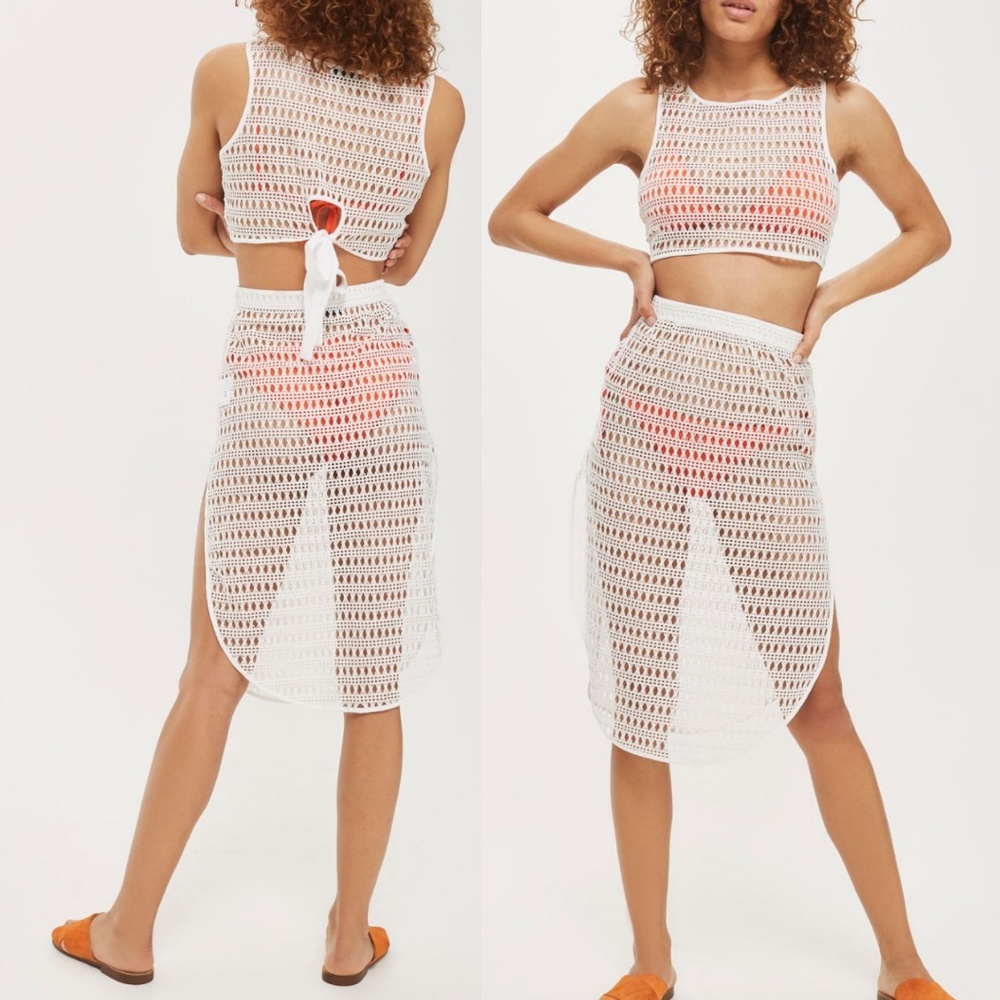 Lace Midi Skirt and top Cover Up